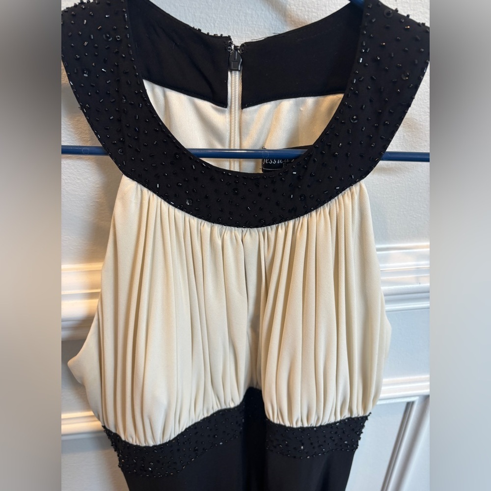 Jessica Howard Cream And Black Halter Dress Size 12 - Picture 5 of 8